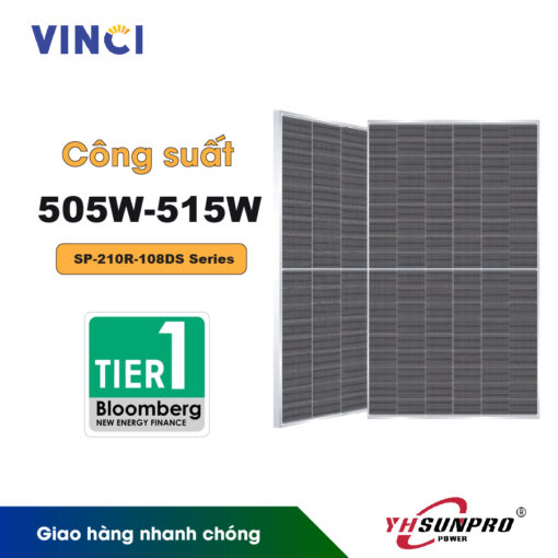 Tấm Pin năng lượng mặt trời SUNPRO SP-210R-108DS Series