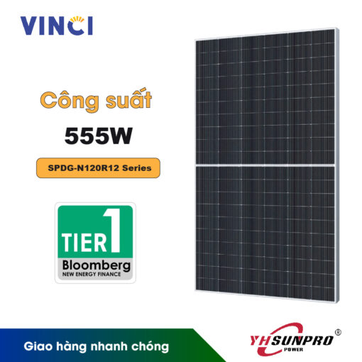 Tấm Pin năng lượng mặt trời SUNPRO SPDG-N120R12 - Công suất 555W