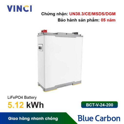Pin lưu trữ Blue Carbon BCT-V-24-200 5.12 kWh