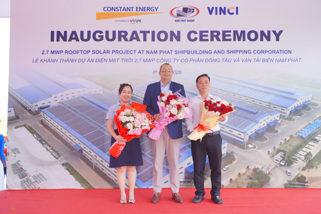 khánh thành điện mặt trời tại nam phát quảng ninh điện mặt trời áp mái công nghiệp; lắp đặt điện mặt trời nhà xưởng; điện mặt trời; PPA; vinci; điện mặt trời nam phát; contant energy